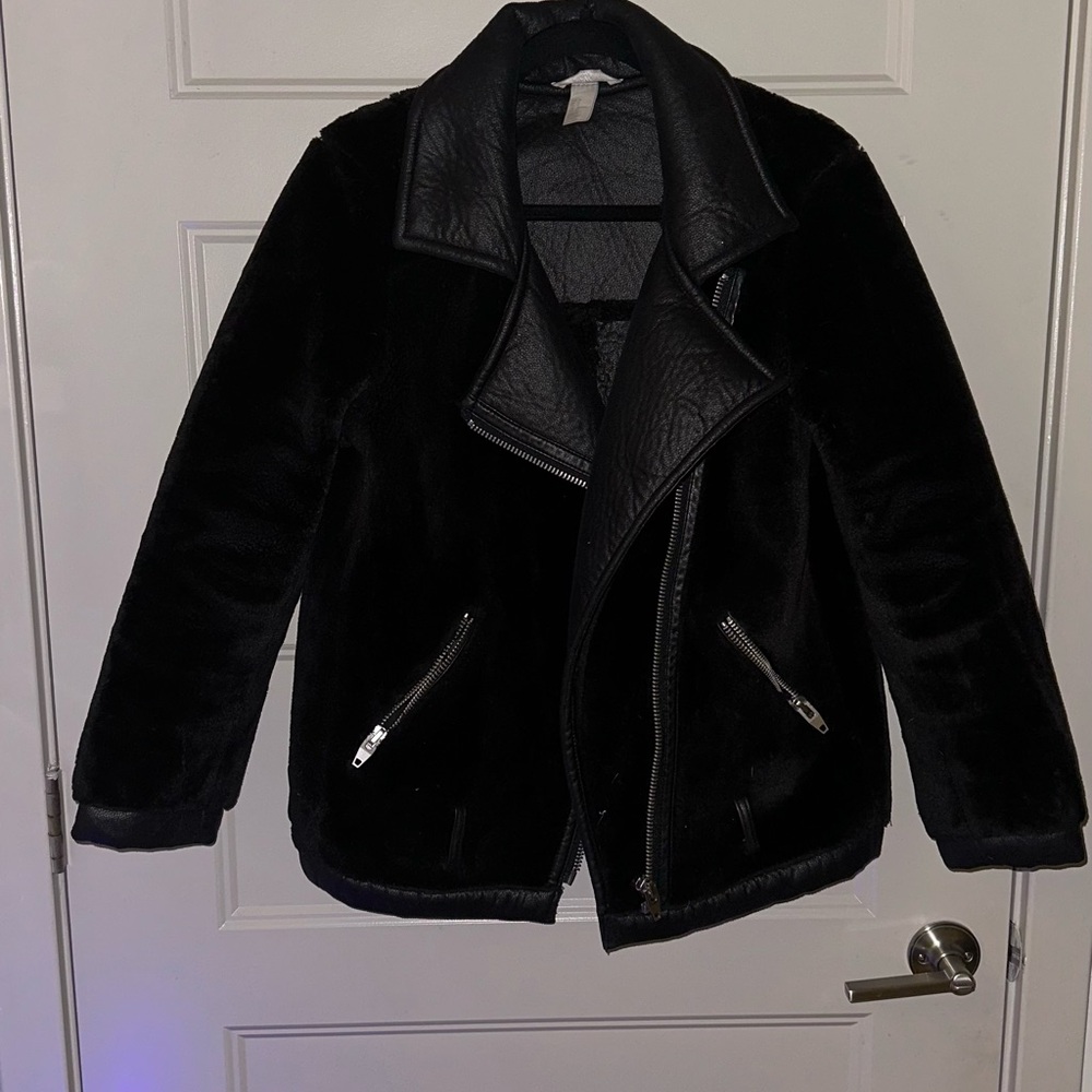 Women's Black Faux Leather Jacket